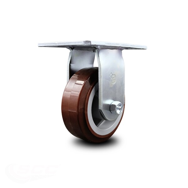 5 Inch Heavy Duty Top Plate Polyurethane Rigid Caster with Ball Bearing SCC